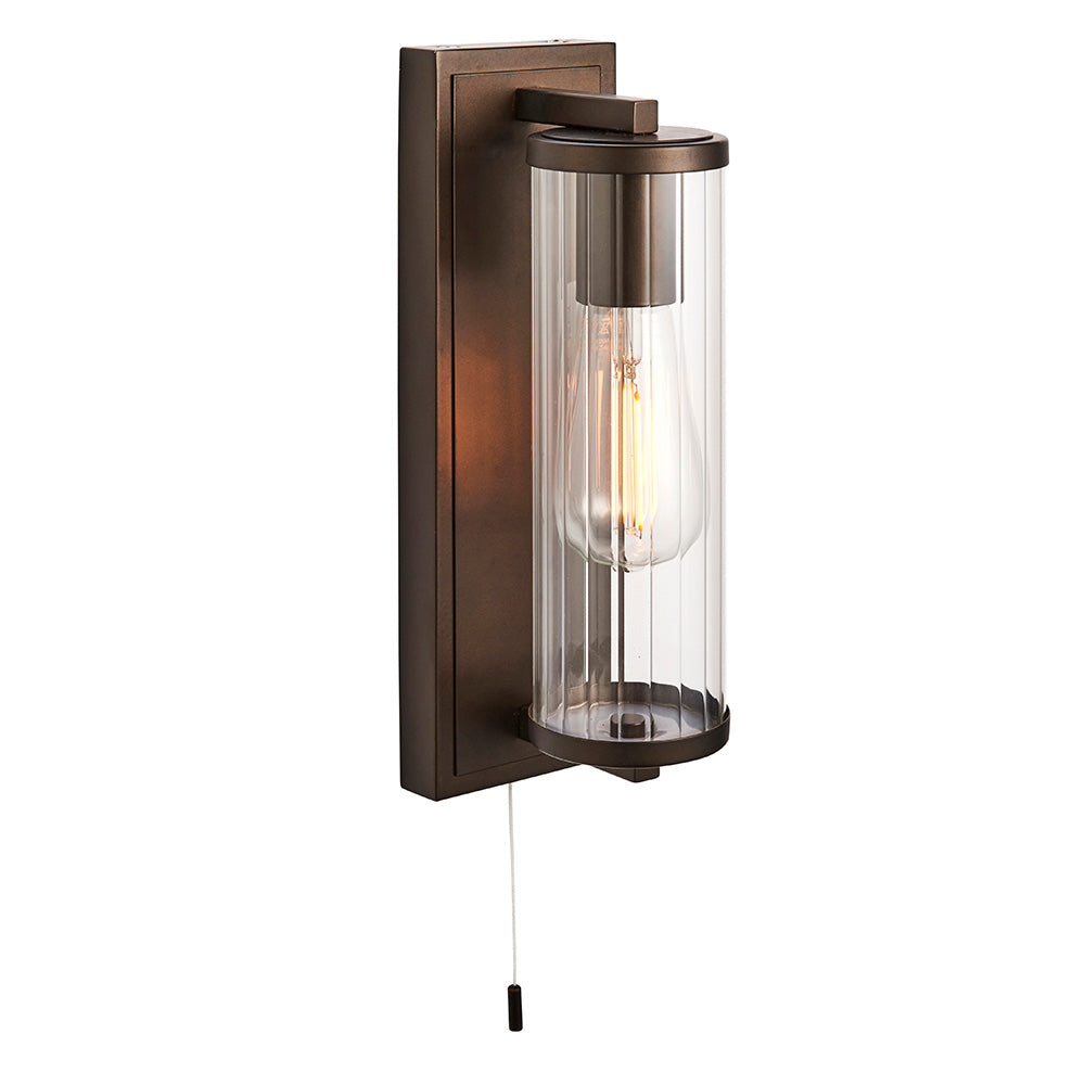 Taylor Wall Dark bronze paint & clear ribbed glass