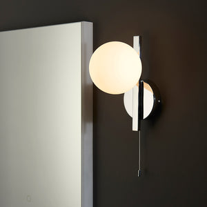 Spa Wall Chrome plate & matt opal glass