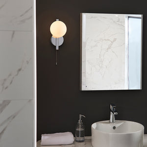 Spa Wall Chrome plate & matt opal glass