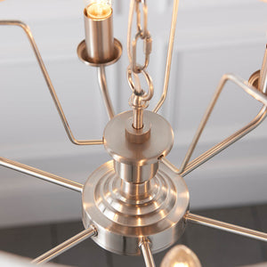 Highclere 6-Light Pendant Ceiling Light with Natural Linen Shade - Comet Lighting