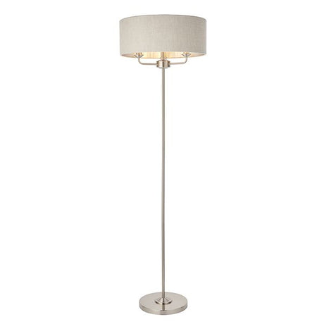 Highclere Floor Lamp with Natural Linen Shade