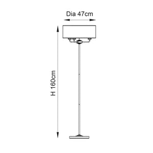 Highclere Floor Lamp with Natural Linen Shade - Comet Lighting