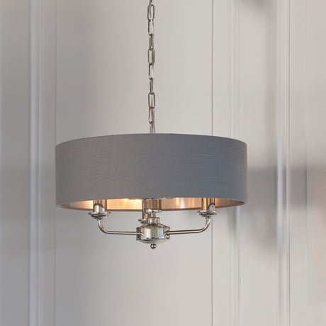 Highclere 3-Light Pendant Ceiling Light with Charcoal Shade