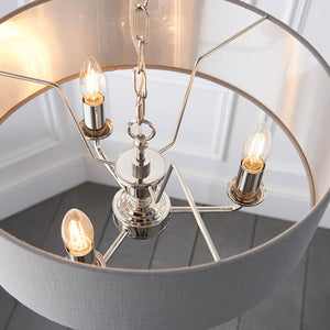 Highclere 3-Light Pendant Ceiling Light with Charcoal Shade - Comet Lighting