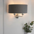 Highclere 2-Light Wall Light with Charcoal Shade - Comet Lighting