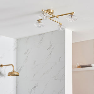 Genesee 4Lt Semi-Flush Ceiling Light Brushed Brass