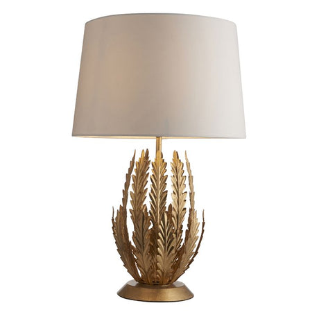 Delphine Table Lamp Gold Leaf w/ Ivory Shade