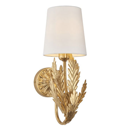 Delphine Wall Light Gold Leaf w/ Ivory Shade