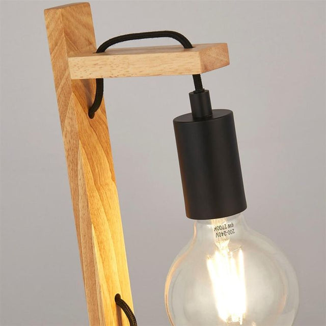 Searchlight Woody Table Lamp - Black & Ash Wood