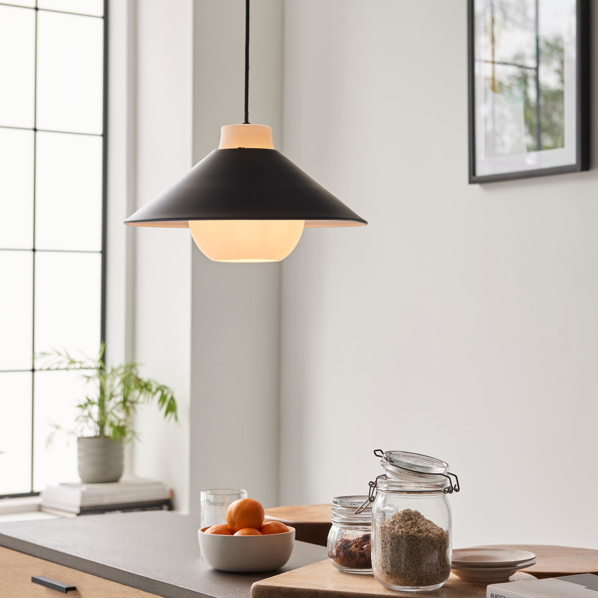 Souris Angle Pendant Ceiling Light Matt Black