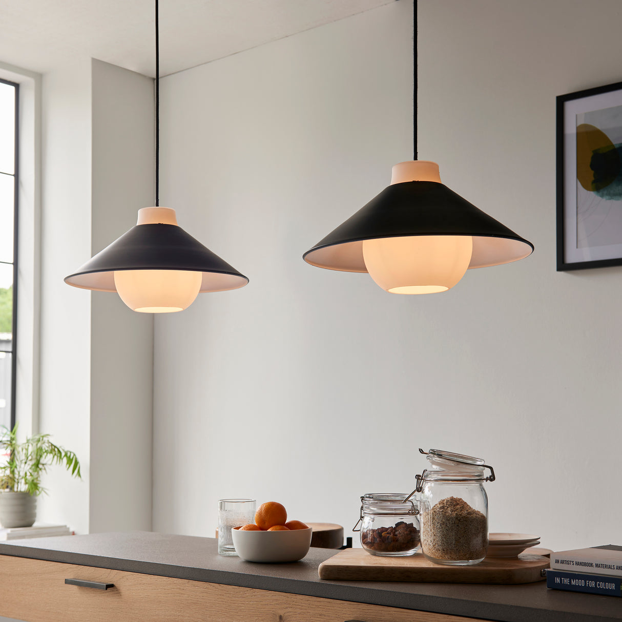 Souris Angle Pendant Ceiling Light Matt Black