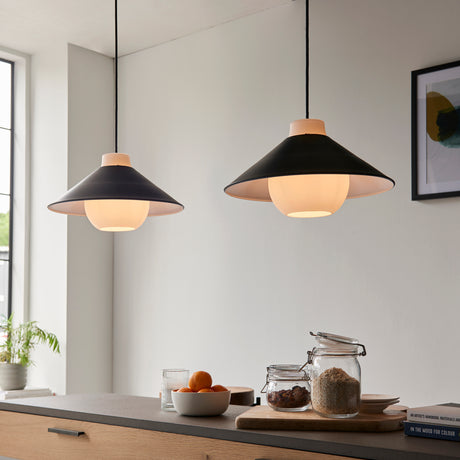 Souris Angle Pendant Ceiling Light Matt Black - Comet Lighting