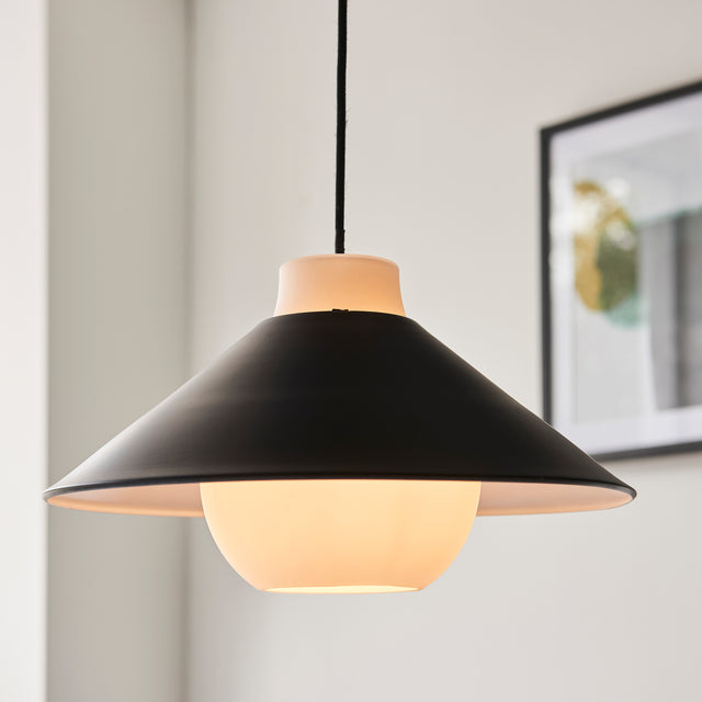 Souris Angle Pendant Ceiling Light Matt Black