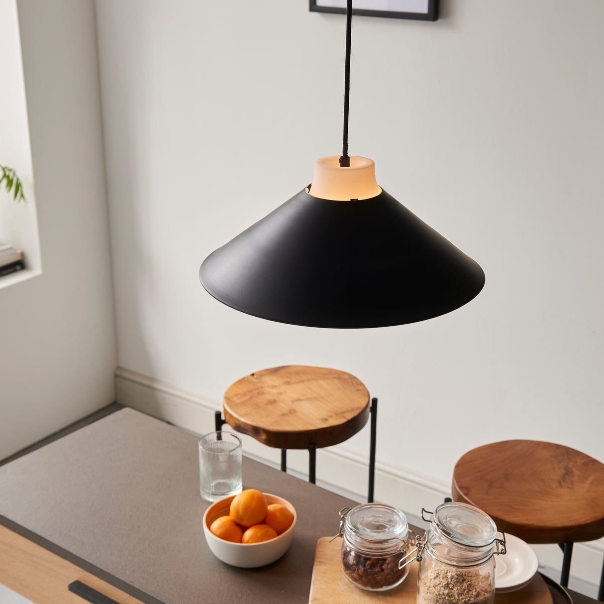 Souris Angle Pendant Ceiling Light Matt Black