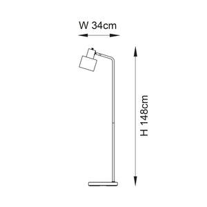 Mayfield Task Floor Antique Brass - Comet Lighting