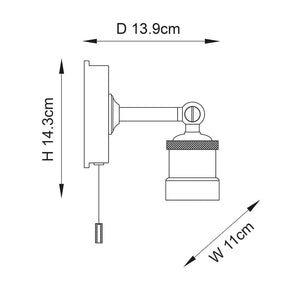 Bomu Wall Light Chrome - Comet Lighting