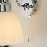 Dniester Wall Light Chrome w/ Opal Glass