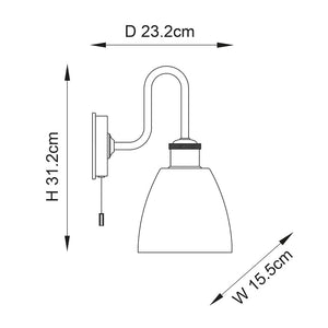 Dniester Wall Light Chrome w/ Opal Glass - Comet Lighting