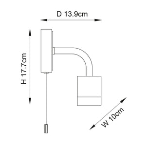 Yuna Wall Light Chrome - Comet Lighting