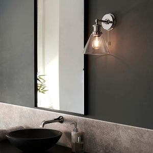 Bani Wall Light Chrome W/ Clear Coned Glass