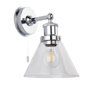 Bani Wall Light Chrome W/ Clear Coned Glass