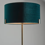 Hayfield Floor Lamp Green Velvet Shade - Comet Lighting