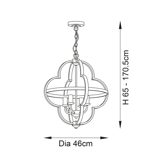 Barton 4lt Pendant Ceiling Light Bright Nickel