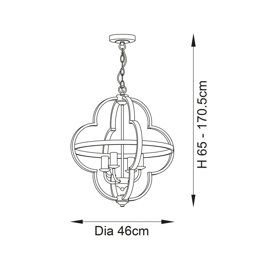 Barton 4lt Pendant Ceiling Light Bright Nickel