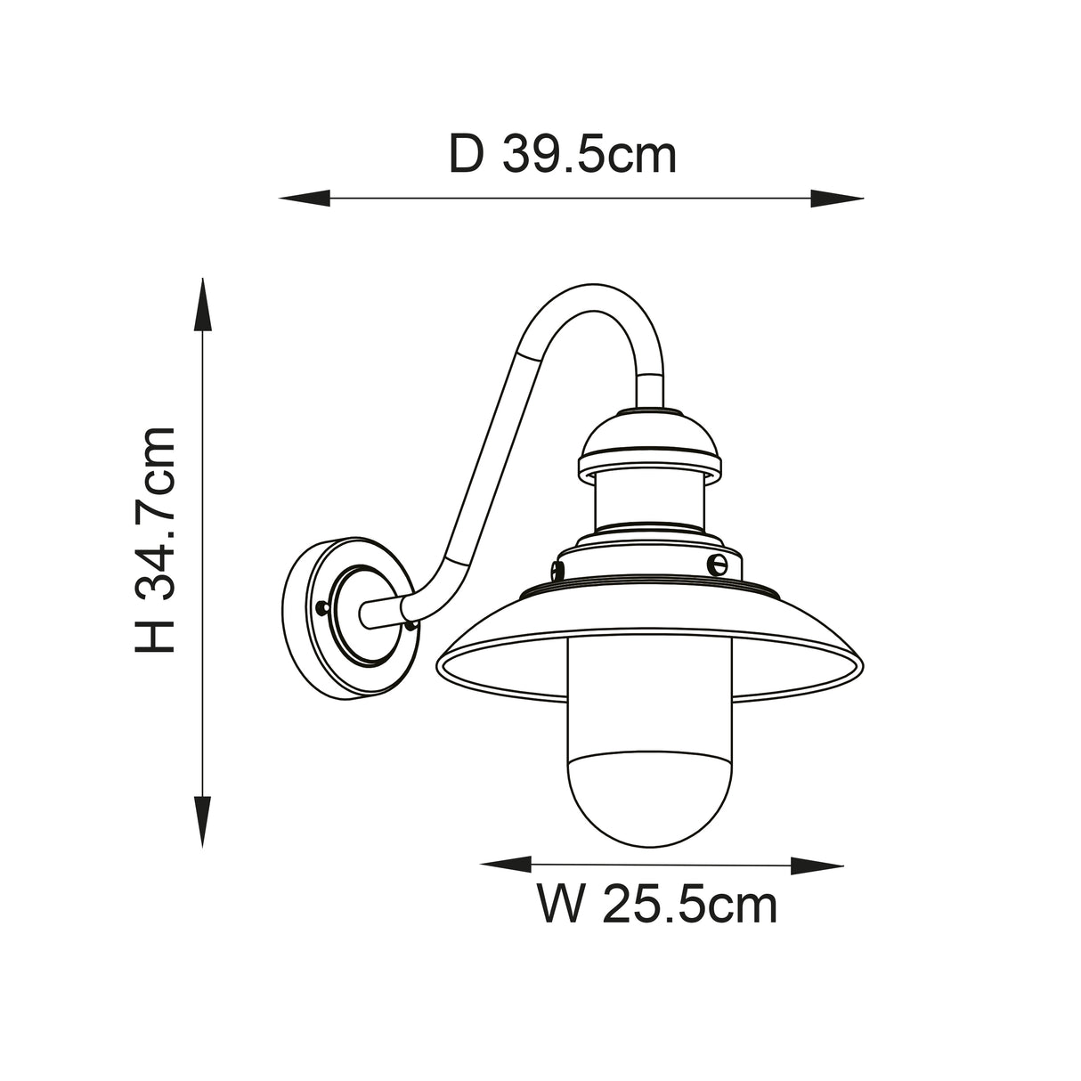 Hereford Outdoor Wall Light A Black - Comet Lighting