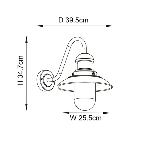 Hereford Outdoor Wall Light A Black