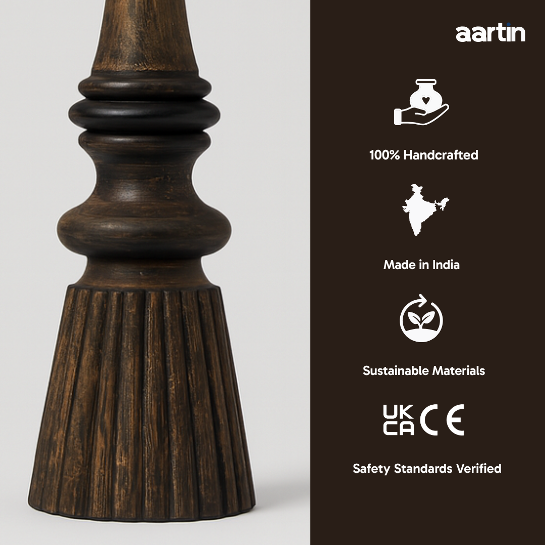 AARTIN CELESTIA TABLE LAMP IN WOOD WITH DARK NATURAL WOOD FINISH (BASE ONLY)