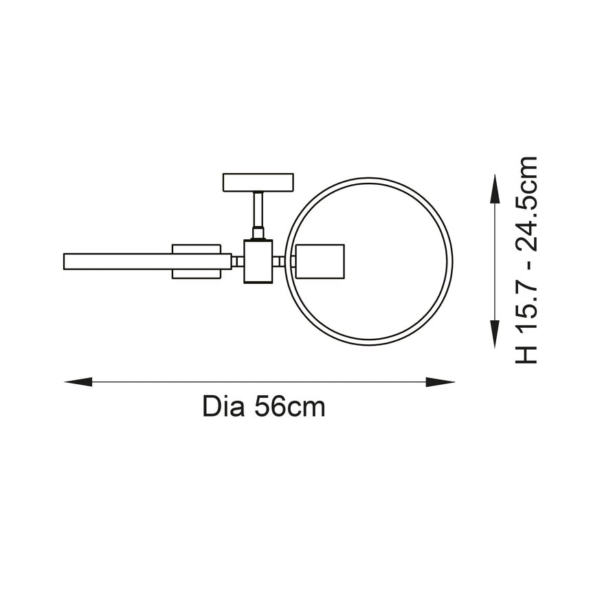 Merola 3Lt Semi-Flush Ceiling Light Chrome Plated