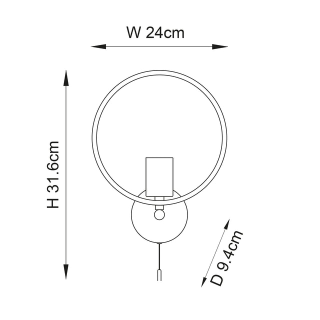 Merola Wall Light Chrome Plated - Comet Lighting