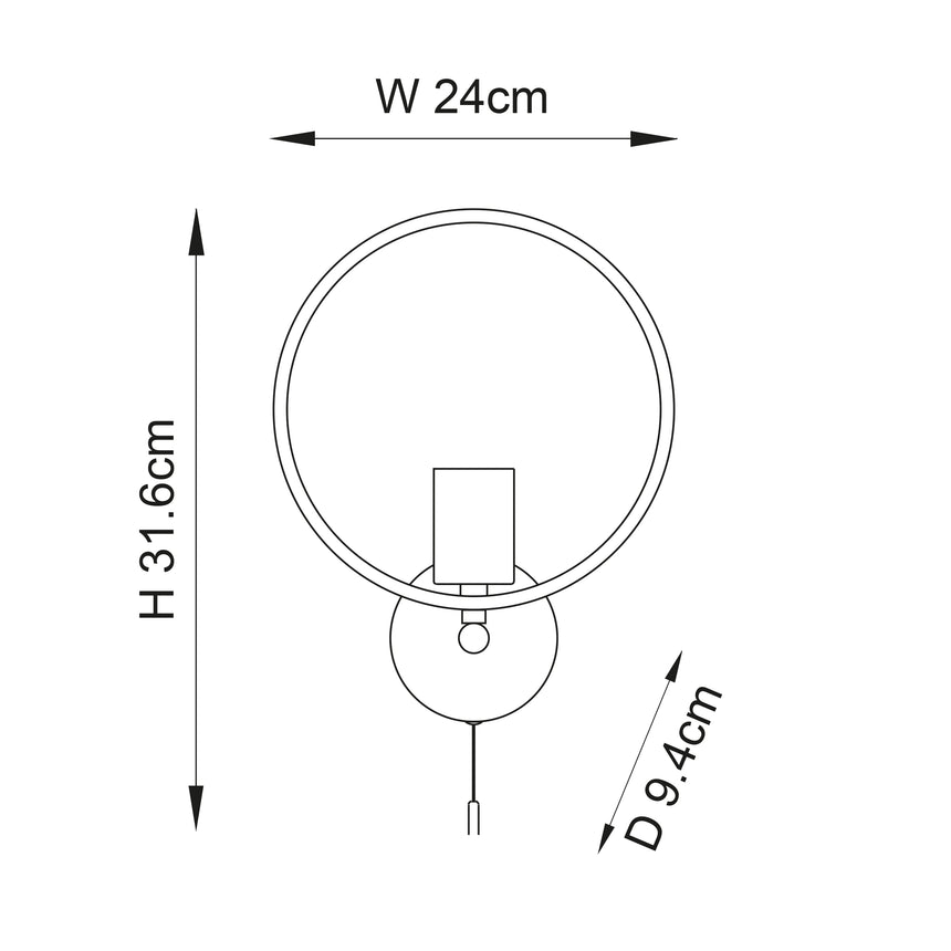 Merola Wall Light Chrome Plated