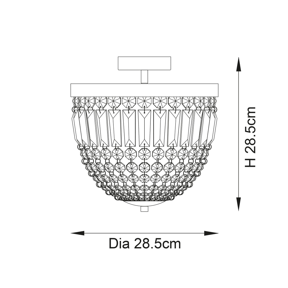 Iona Flush Ceiling Light Chrome Plated - Comet Lighting