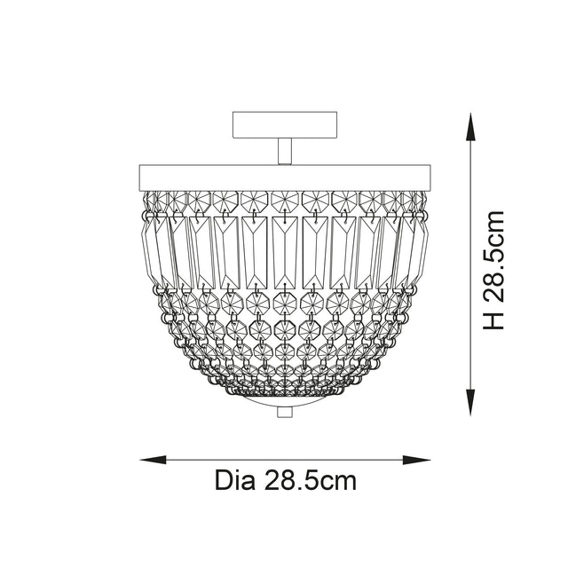 Iona Flush Ceiling Light Chrome Plated