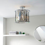 Hamilton 3Lt Semi-Flush Ceiling Light Chrome Plated - Comet Lighting