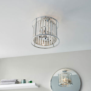 Hamilton 3Lt Semi-Flush Ceiling Light Chrome Plated - Comet Lighting