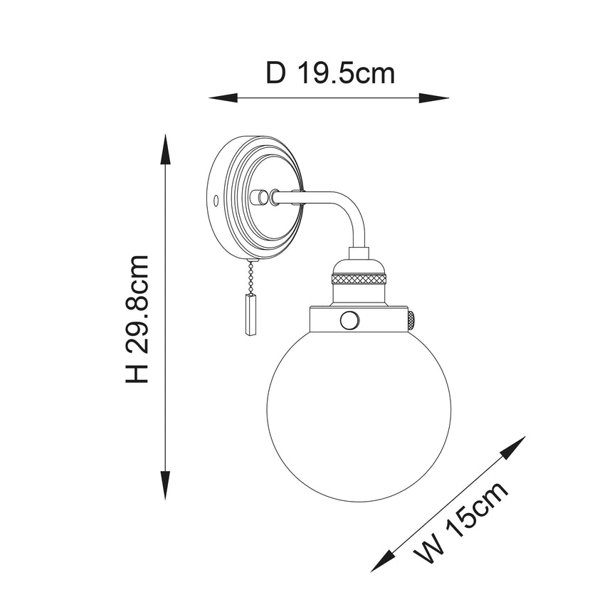 Cheswick Wall Light Chrome Plated