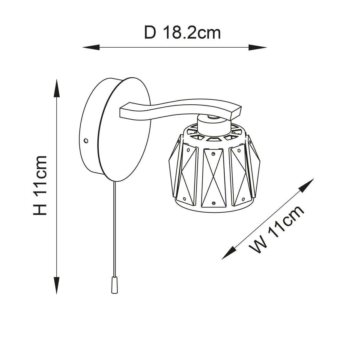 Ria Wall Light Chrome - Comet Lighting