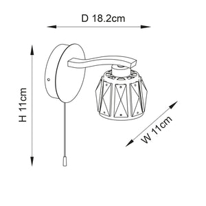 Ria Wall Light Chrome - Comet Lighting