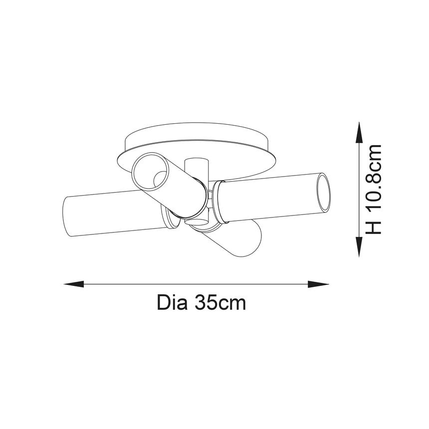 Talo 4Lt Semi-Flush Ceiling Light Satin Brass