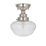 Ohio Semi-Flush Ceiling Light Polished Nickel w/ Clear Glass