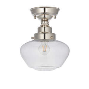 Camberley Semi flush Bright nickel plate & clear glass