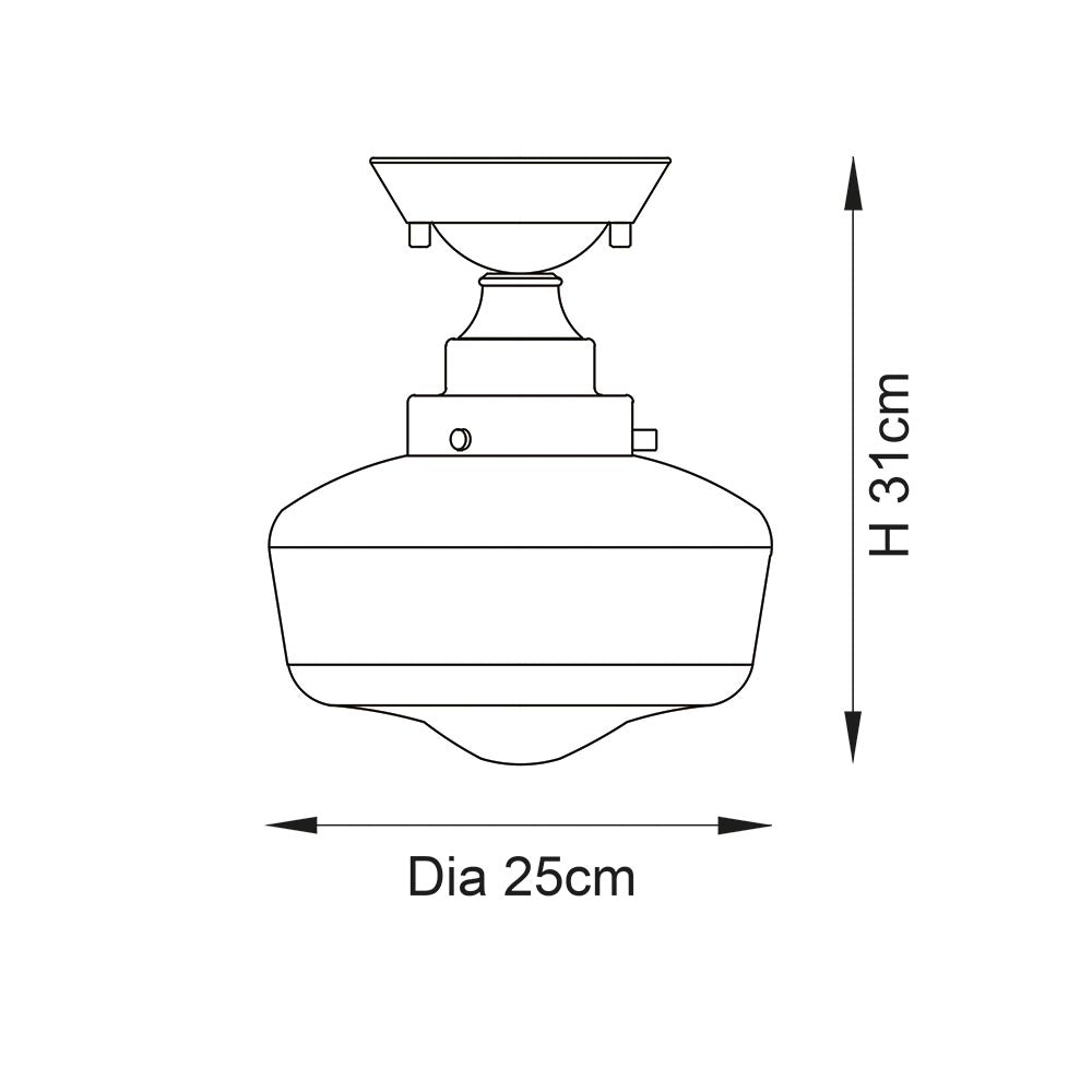 Camberley Semi flush Bright nickel plate & clear glass