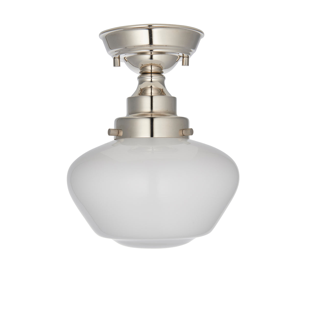 Ohio Semi-Flush Ceiling Light Polished Nickel w/ Opal Glass