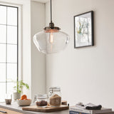 Ohio Pendant Ceiling Light Polished Nickel w/ Clear Glass - Comet Lighting