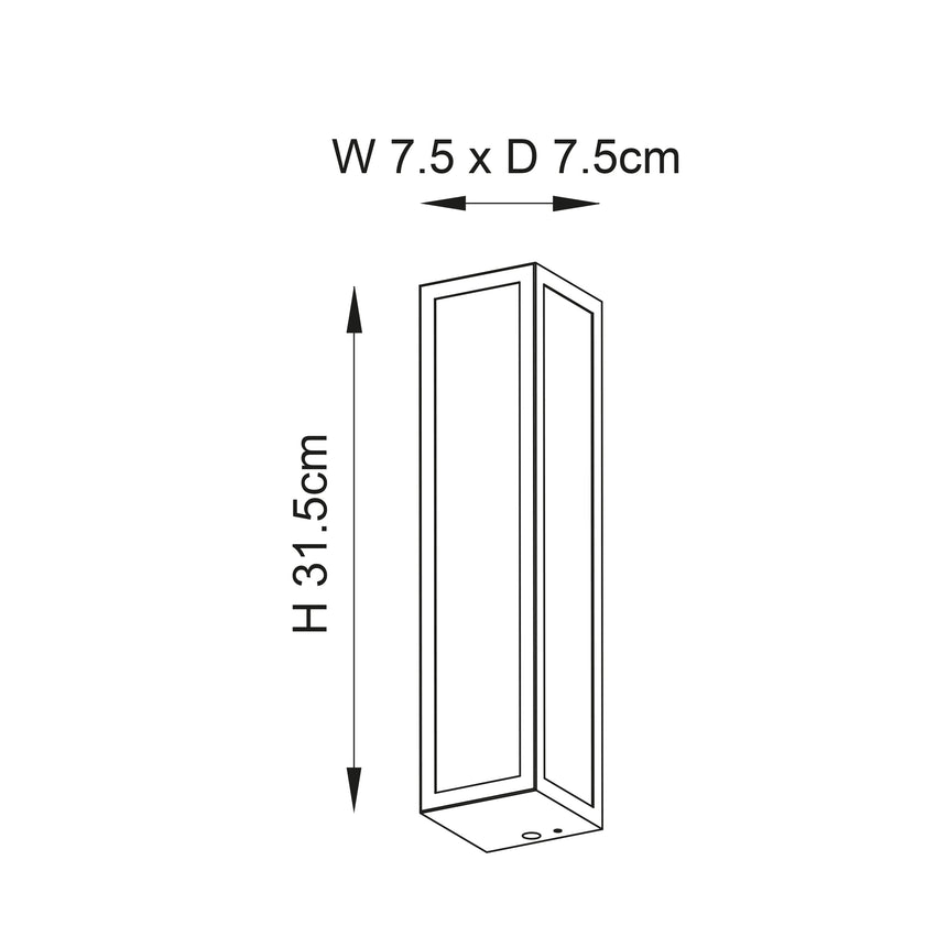 Newham 2Lt Wall Light Chrome Plated Ribbed Glass