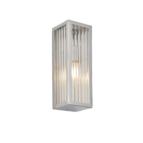 Newham Wall Light Chrome Plated Ribbed Glass