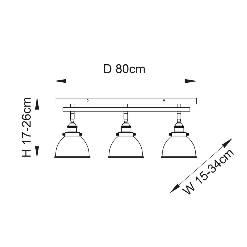 Wyatt 3Lt Spotlight Bar Antique Brass